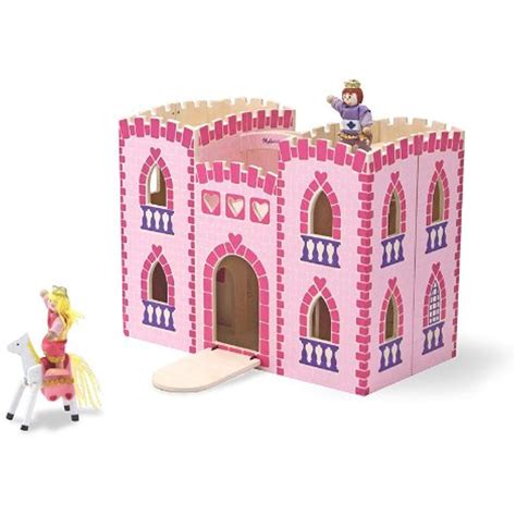 Melissa And Doug Fold And Go Wooden Princess Castle With 2 Royal Play