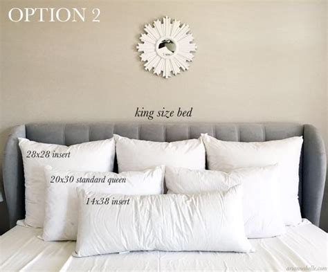 Pillow Size Guide For King Beds Arianna Belle Bed Pillow Arrangement Bedroom Pillows
