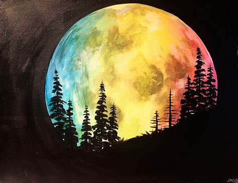 ️colorful Moon Painting Free Download