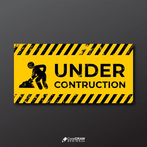 Download Yellow Informative Under Construction Sign Board Coreldraw