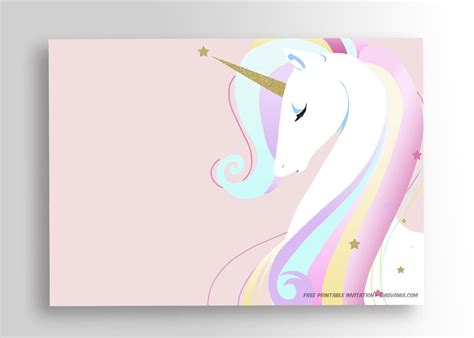 Unicorn Birthday Invitations Template Free