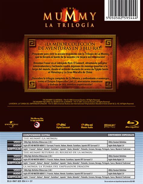trilogía la momia the mummy carátula blu ray index novedades dvd blu ray y dvd