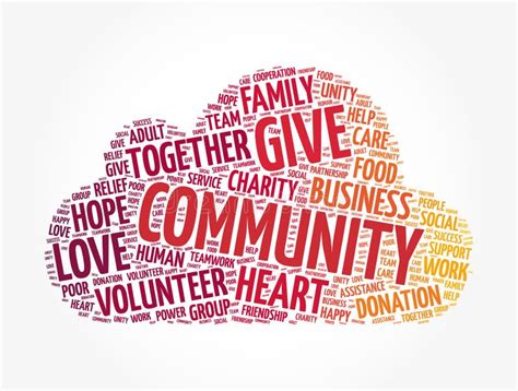 Community Heart Word Cloud Collage Social Concept Background Stock