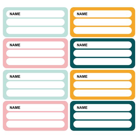 Set Of Name Labels In Flat Style Vector Illustration Sticker