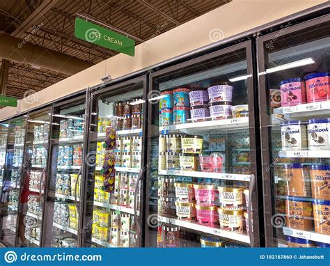 The Ice Cream Section Of The Frozen Foods Aisle Of A Publix Grocery