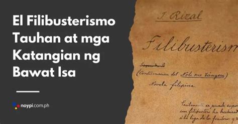 Mga Tauhan Sa El Filibusterismo At Ang Kanilang Ginag