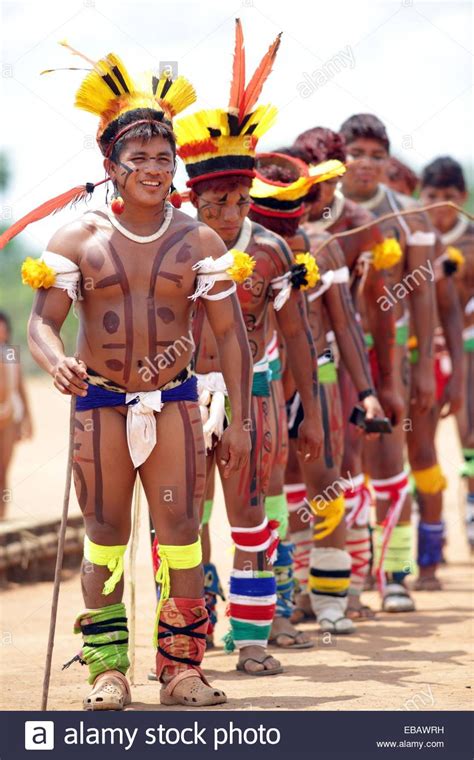 Kalapalo Indios Mato Grosso Brazil South America Stock Photo Native People South America