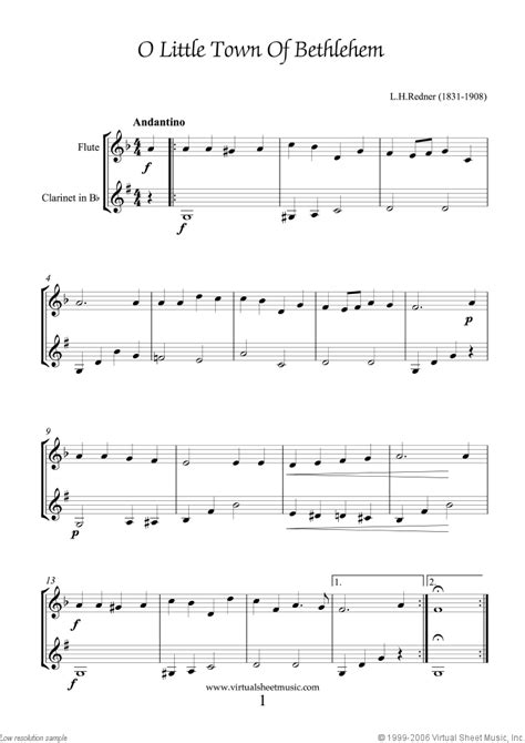 Flute And Clarinet Christmas Duet Sheet Music Carols