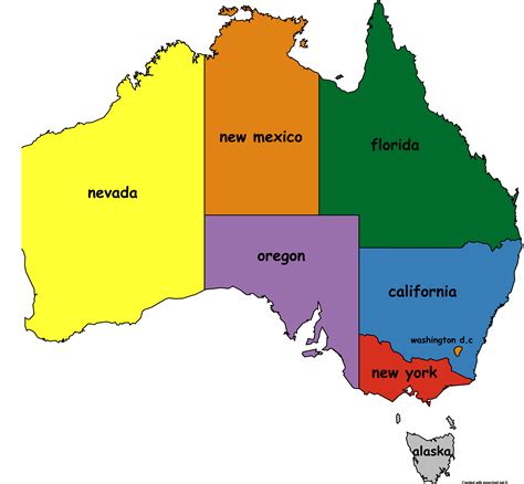 Made A Map Of Australian States As American Ones What Do You Guys