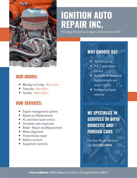 Auto Repair Business Flyer Venngage
