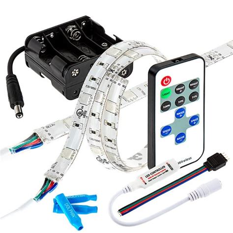 Rgb Battery Powered Led Light Strips Kit Multicolor 2 Portable Led