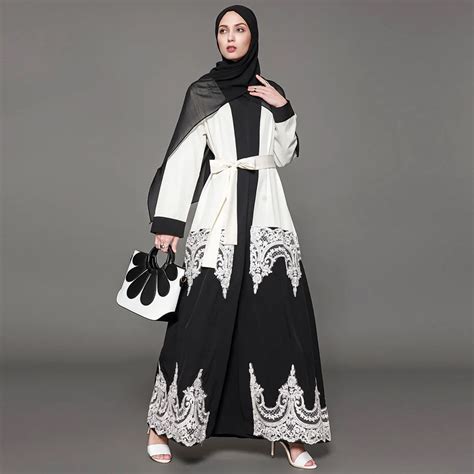 Abaya Islamic Muslim Clothes Arabic Women Fashion Robe Kimono Long Dress Saudi Arabia Dubai Lace