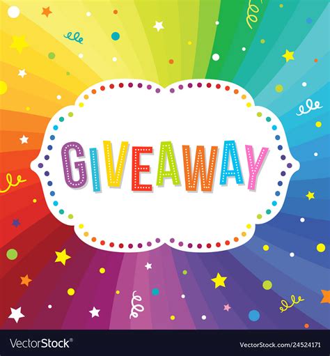 Giveaway Banner With Text On Rainbow Swirl Vector Image