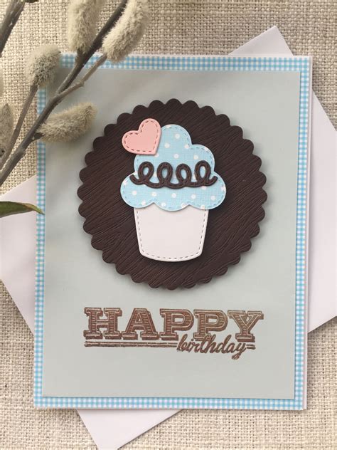 Handmade Happy Birthday Card Using Die Cuts And Stamp Embossing
