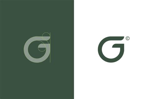 The Letter G Is Made Up Of Green And White Letters With An Arrow In