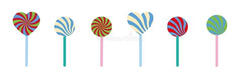 Rainbow Colored Round Spiral Lollipop Stock Illustrations 116 Rainbow
