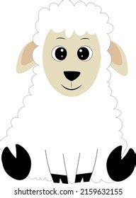Cute Sheep Cartoon Vector Illustration Stock Vector Royalty Free
