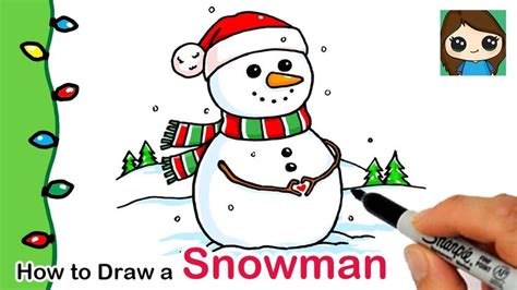 how to draw a snowman christmas series 4 cute drawings draw a snowman cute snowmen drawings