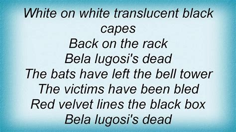 Bauhaus Bela Lugosis Dead Lyrics Youtube