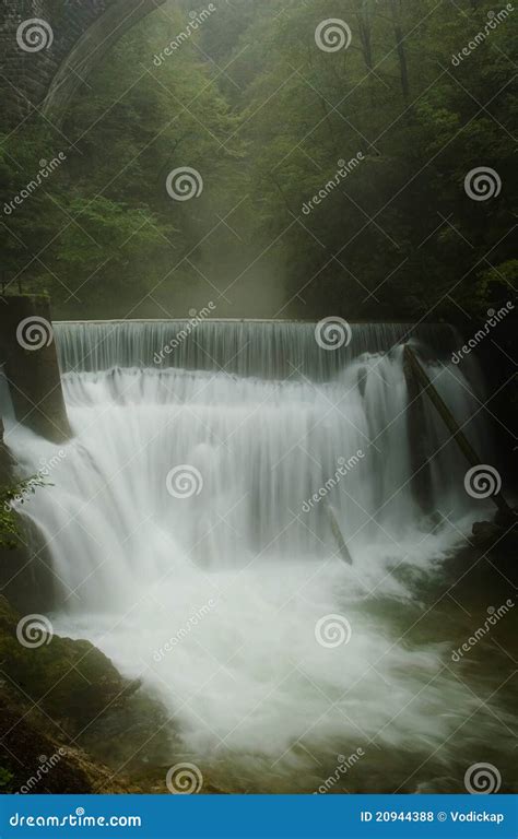 Waterfall In Foggy Forest Stock Photo Image Of Canyon 20944388