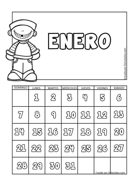 Calendario Para Niños De Los Tales