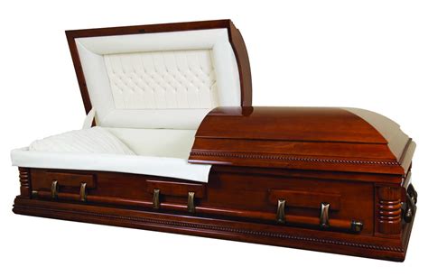 Lincoln Solid Poplar Wood Casket For Sale With Almond Velvet Interior