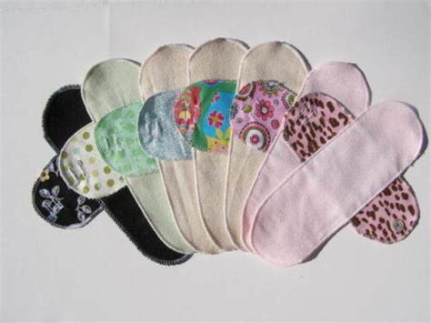 6 Washable Cloth Menstrual Pad Pantyliner Attached Wing Ebay