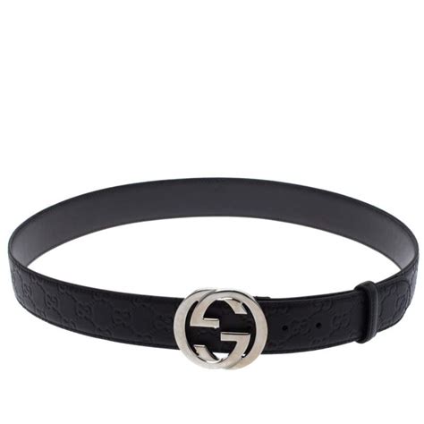 Gucci Black Guccissima Leather Interlocking G Belt 100cm Gucci The