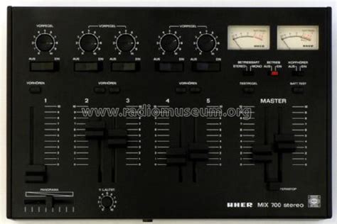 stereo mix 700 a126 ampl mixer uher werke münchen build 1979 radiomuseum