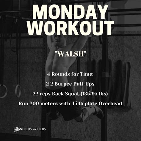 Monday Workout Back Squats Crossfit Training Burpees Wod Pull Ups