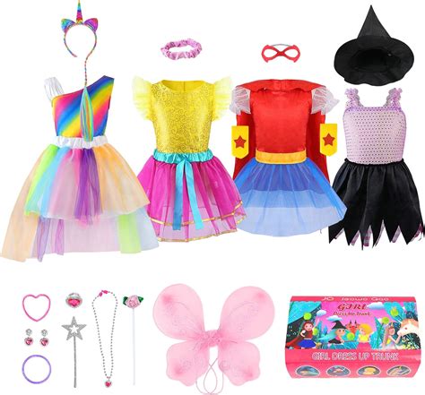 Girls Dress Up Trunk Princess Set Jeowoqao 24 Pcs Pretend