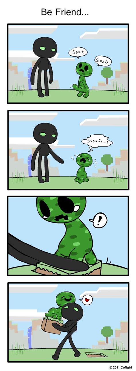 Creeper And Enderman By Coffgirl Minecraft Funny Minecraft Memes