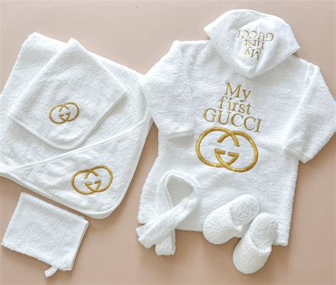 1 My First Gucci Baby Hooded Bathrobe Set Tianoor Gucci Baby