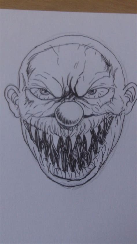 How to draw a face : Wayne Tully Horror Art: How To Draw A Demon Clown Face