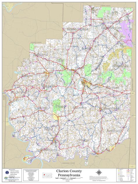 Clarion County Pennsylvania 2021 Wall Map Mapping Solutions