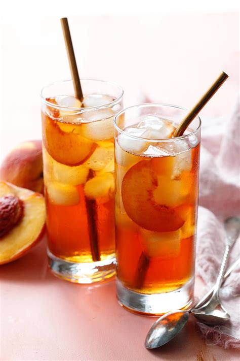 Cold Brew Peach Iced Tea Love And Olive Oil Recipe Peach Ice Tea