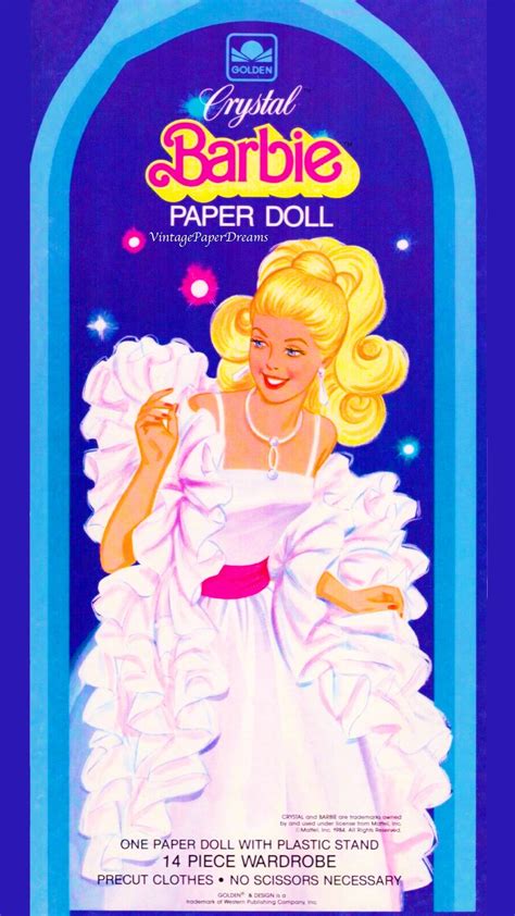barbie paper doll printable pdf crystal barbie paper doll etsy