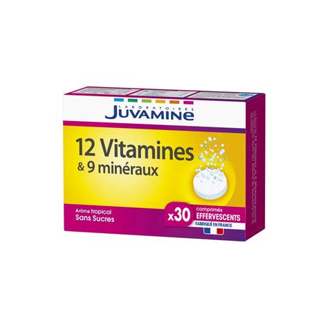 Juvamine Comprim S Effervescents Vitamines Et Min Raux Ar Me Tropical Sans Sucres Boite