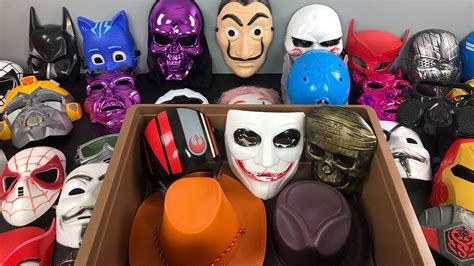 Box Full Of Character Masks Colors Helmet All Mask Types Youtube