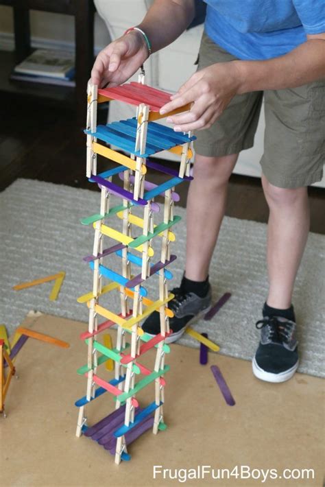 Five Engineering Challenges With Clothespins Binder Clips And Craft Sticks S T E A M Craft