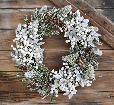 Snow Tipped Pine Berry 22 Wreath Holiday Wreaths Christmas