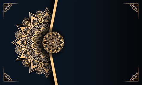 Golden Luxury Ornamental Mandala Background Design With Vintage Wedding