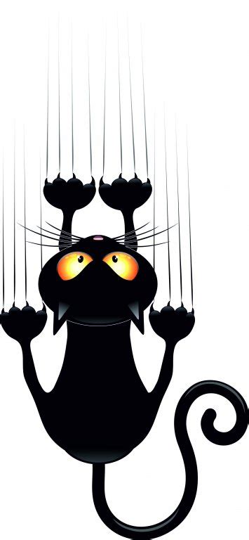 Наклейка на авто Кошки коты версия 11 Черная кошка Царапины