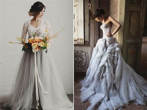 22 Effortlessly Dreamy Grey Wedding Dresses For The Romantic Bride Grey Wedding Dress Wedding