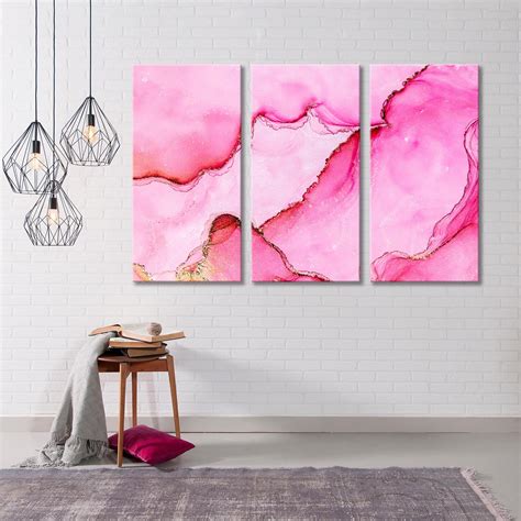 Pink Abstract Wall Art Pink Canvas Print Large Wall Art Etsy