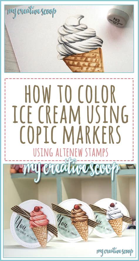 How to color ice cream using Copic Markers and Altenew Stamps | Copic