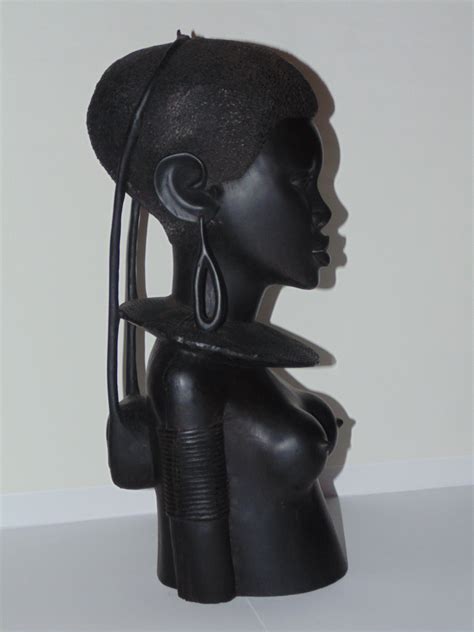 Nice Ebony Carving Of A Women Carved By Artist From The Makonde Tribe