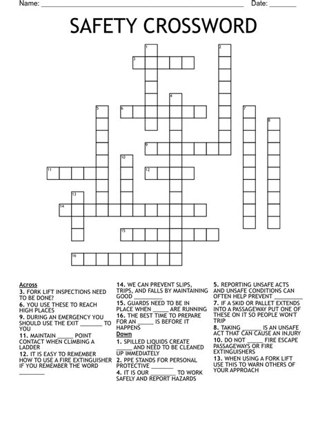 Workplace Safety Word Search Puzzles Printable