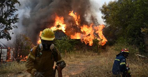 Firefighters Battle Blazes In Greece Amid Scorching Temperatures The