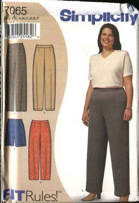 Simplicity Sewing Pattern 7065 Womans Plus Size Waist 36 47 12 Fitted